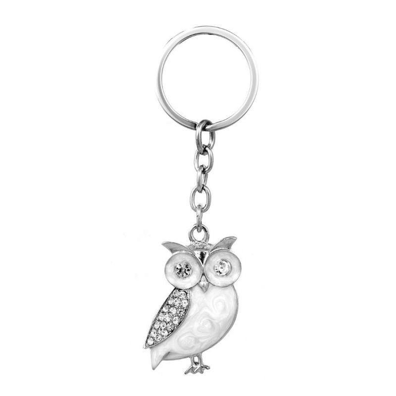 owl-enameled-crystal-silver-keychain