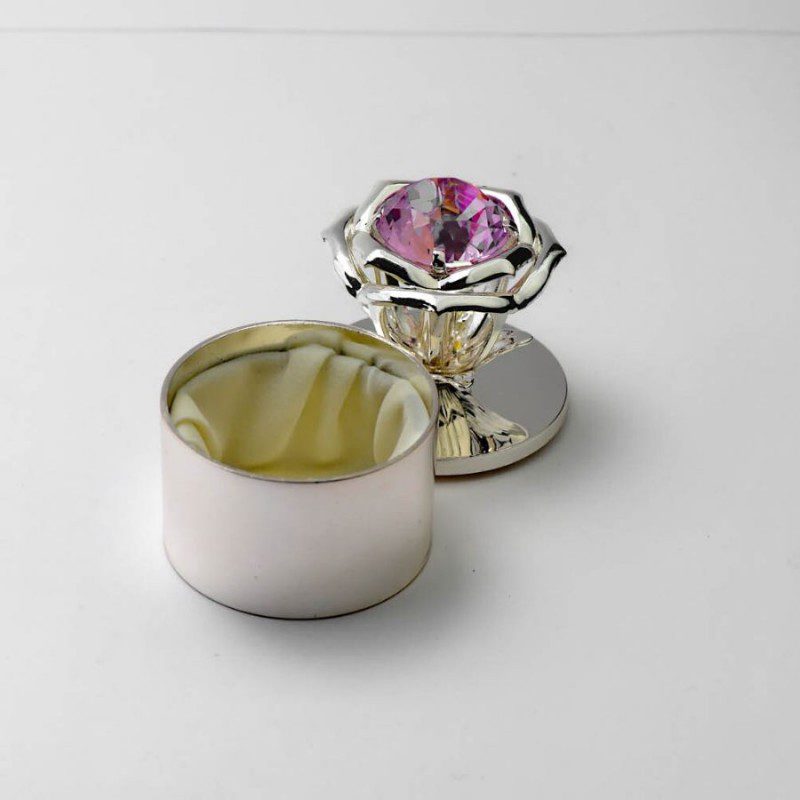 Pink Crystal Silver Box (small)