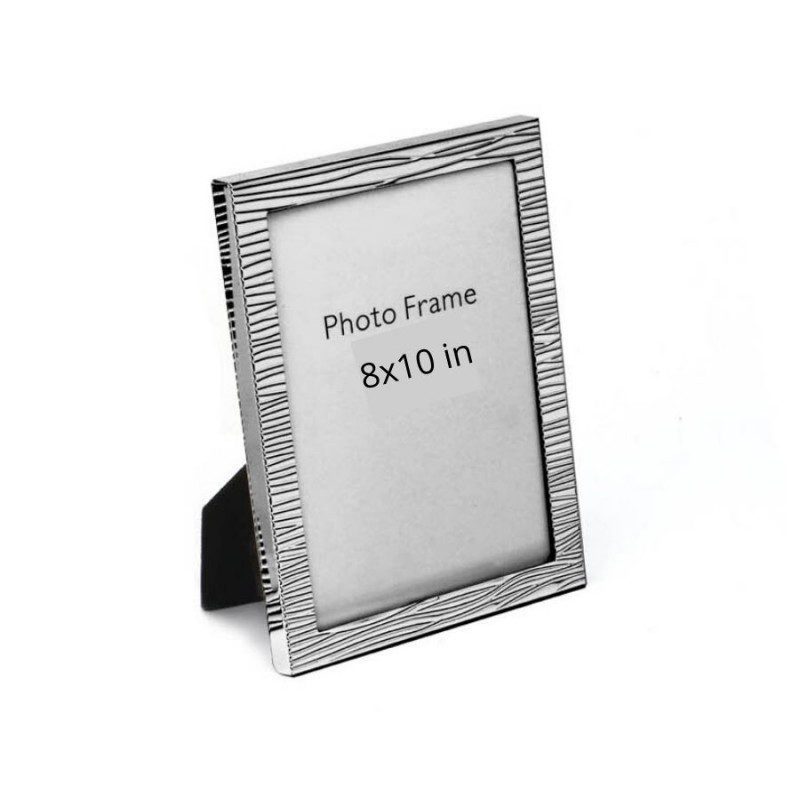 Modern Fluted Texture Silver Photo Frame, Size-8x10