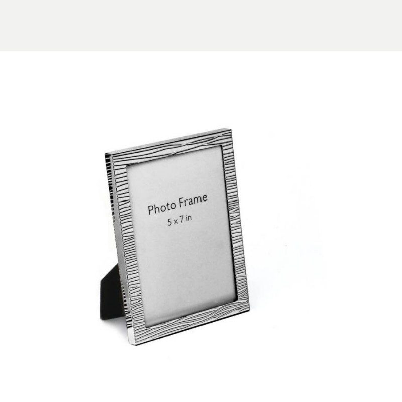 Modern Fluted Texture Silver Photo Frame, Size-5x7