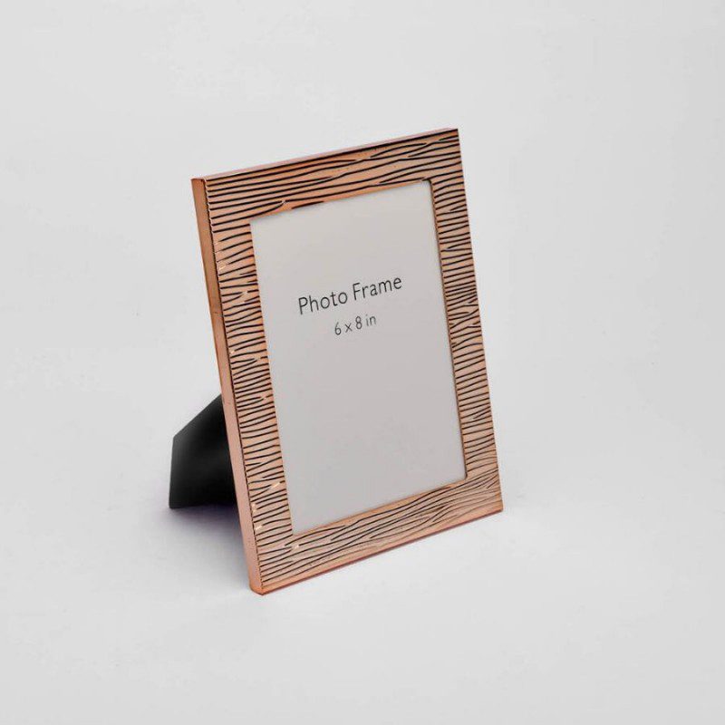 Rose Gold Fluted Design Photo Frame, Color-Rose Gold, Size-6x8