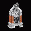 baroque-styled-lions-on-marble-columns-silver-clock