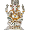 Silver Lord Ganesha Idol on Lotus